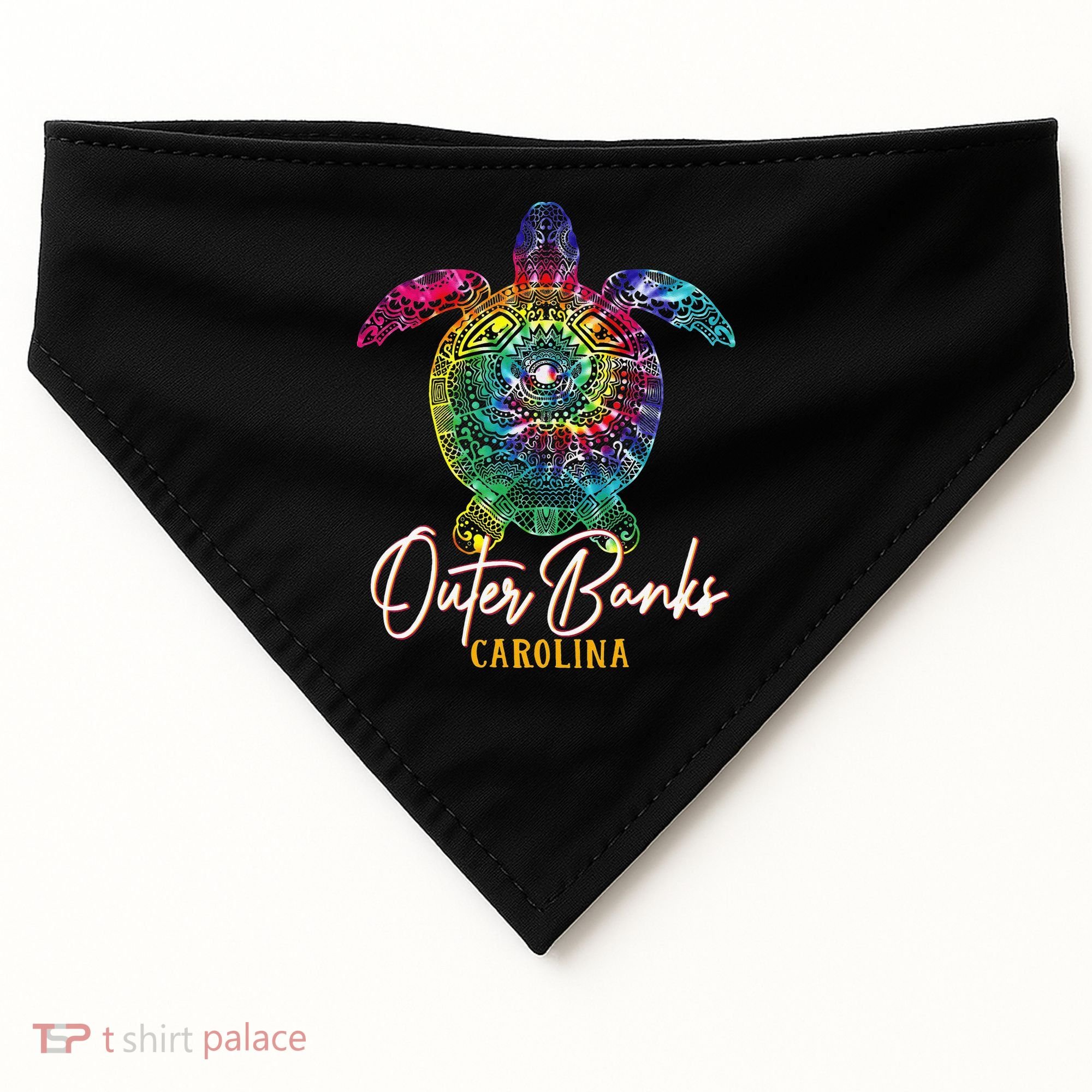Outer Banks Tie Dye Sea Turtle Carolina Family Vacation USA-Made Doggie Bandana