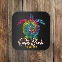 Outer Banks Tie Dye Sea Turtle Carolina Family Vacation Coaster thumb 0