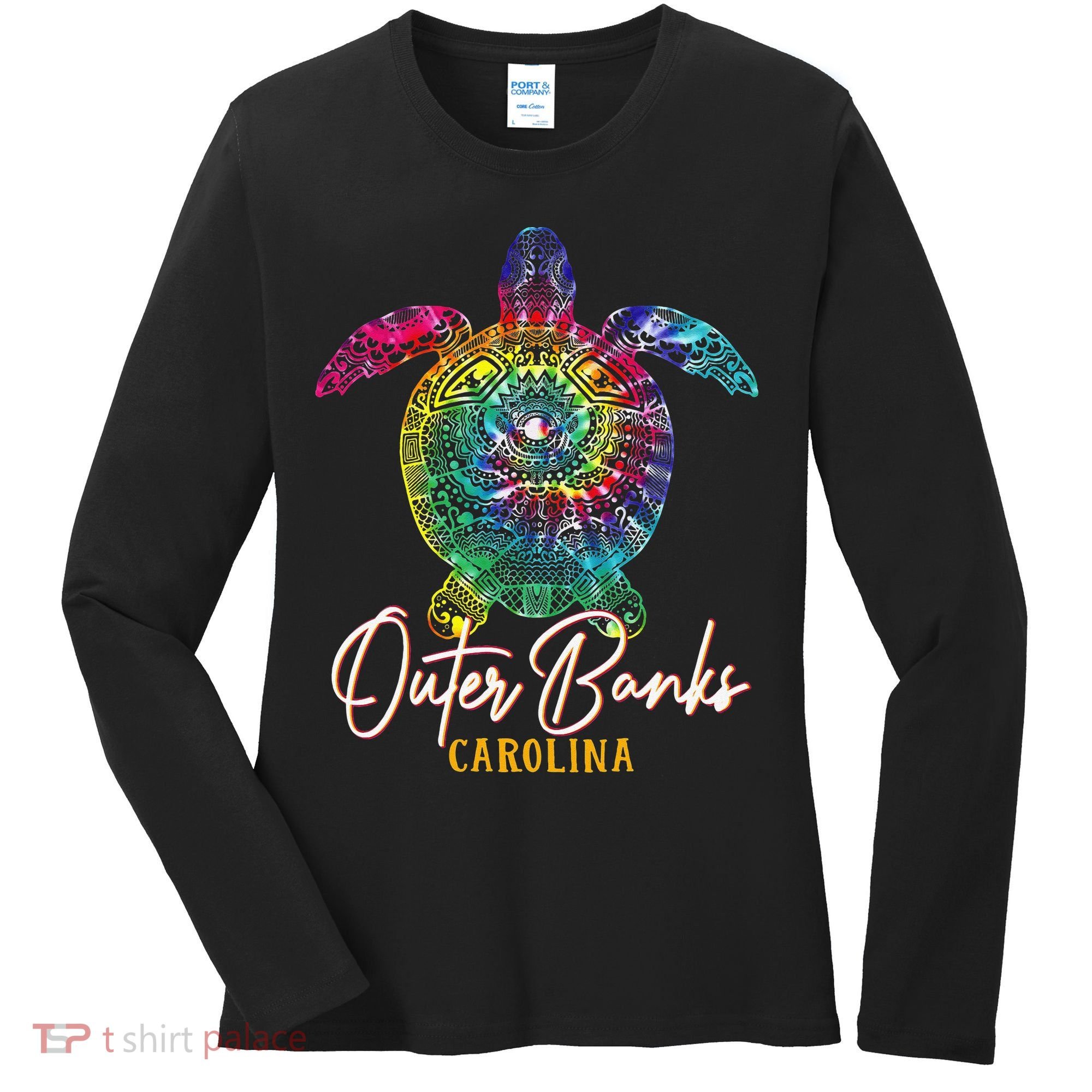 Outer Banks Tie Dye Sea Turtle Carolina Family Vacation Women's Long Sleeve Shirt