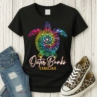 Outer Banks Tie Dye Sea Turtle Carolina Family Vacation Women's T-Shirt thumb 3