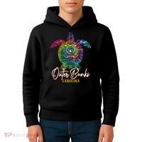 Outer Banks Tie Dye Sea Turtle Carolina Family Vacation Kids Hoodie thumb 4