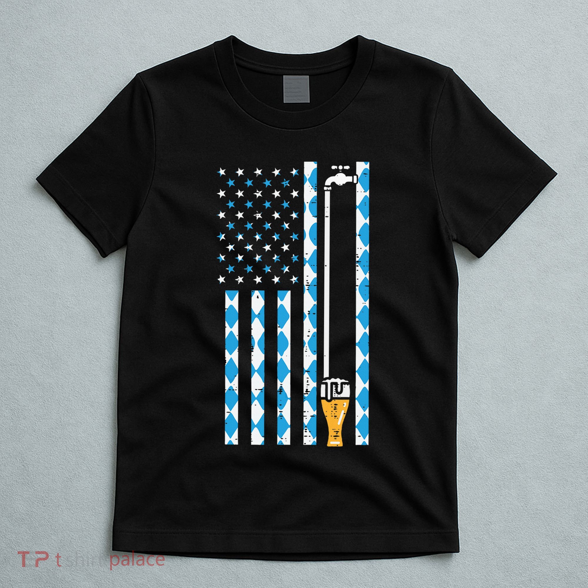 Oktoberfest Bavarian Us Flag German Costume T-Shirt