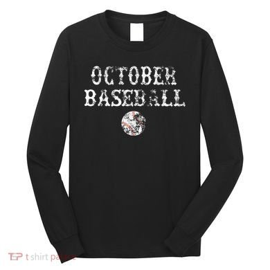 October Baseball Vintage Playoff Long Sleeve Shirt