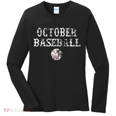 October Baseball Vintage Playoff Women's Long Sleeve Shirt