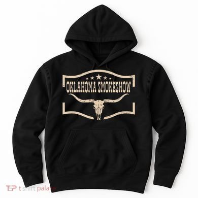 Oklahoma Bullskull With Feathers And Dreamcatcher Smokeshow Hoodie