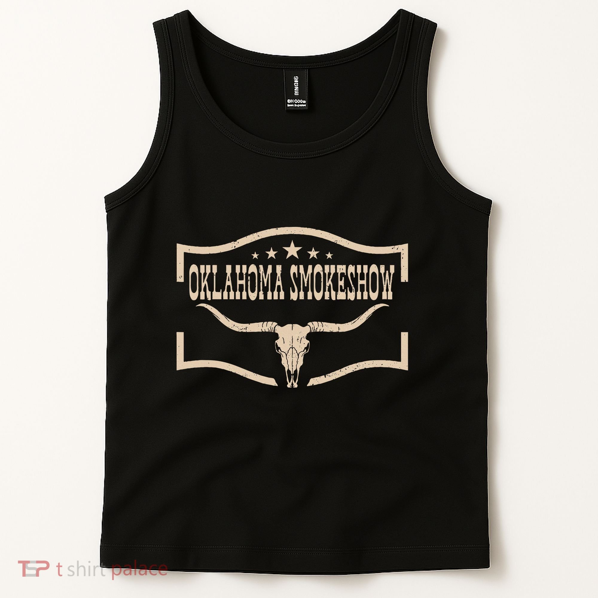 Oklahoma Bullskull With Feathers And Dreamcatcher Smokeshow Tank Top