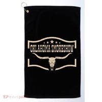 Oklahoma Bullskull With Feathers And Dreamcatcher Smokeshow Golf Towel thumb 0