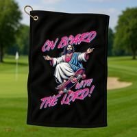 On Board With The Lord Jesus Golf Towel thumb 1