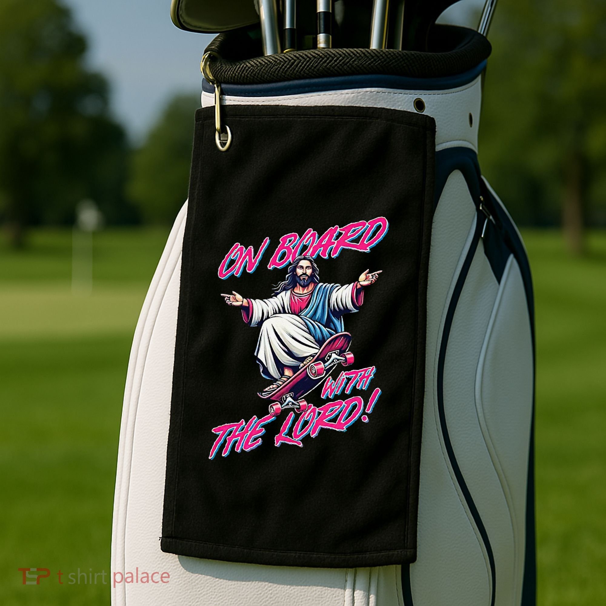 On Board With The Lord Jesus Golf Towel