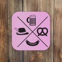 Oktoberfest Beer Wurst Pretzel Funny German Souvenir Gift Coaster thumb 0