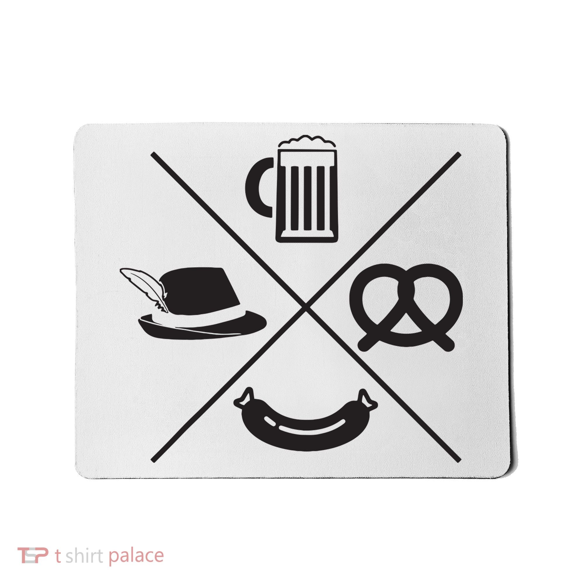 Oktoberfest Beer Wurst Pretzel Funny German Souvenir Gift Mousepad