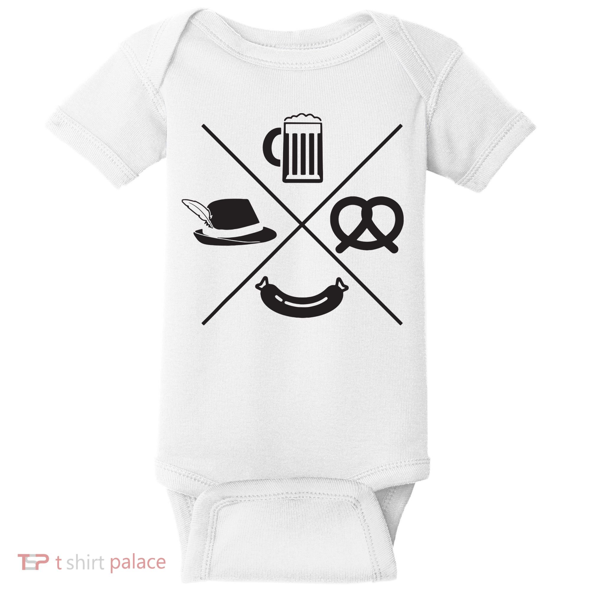 Oktoberfest Beer Wurst Pretzel Funny German Souvenir Gift Baby Bodysuit