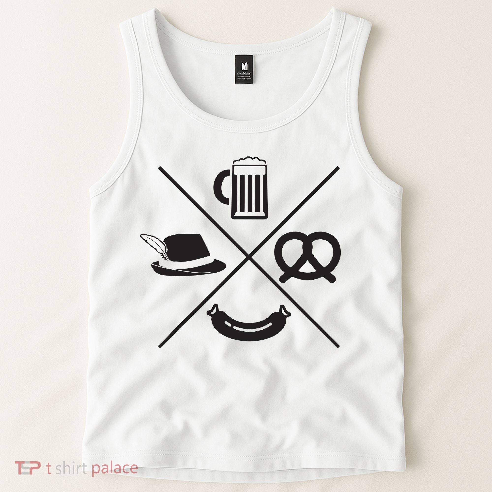 Oktoberfest Beer Wurst Pretzel Funny German Souvenir Gift Tank Top