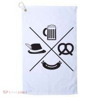 Oktoberfest Beer Wurst Pretzel Funny German Souvenir Gift Golf Towel thumb 0