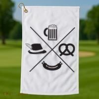 Oktoberfest Beer Wurst Pretzel Funny German Souvenir Gift Golf Towel thumb 1