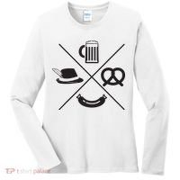 Oktoberfest Beer Wurst Pretzel Funny German Souvenir Gift Women's Long Sleeve Shirt thumb 0