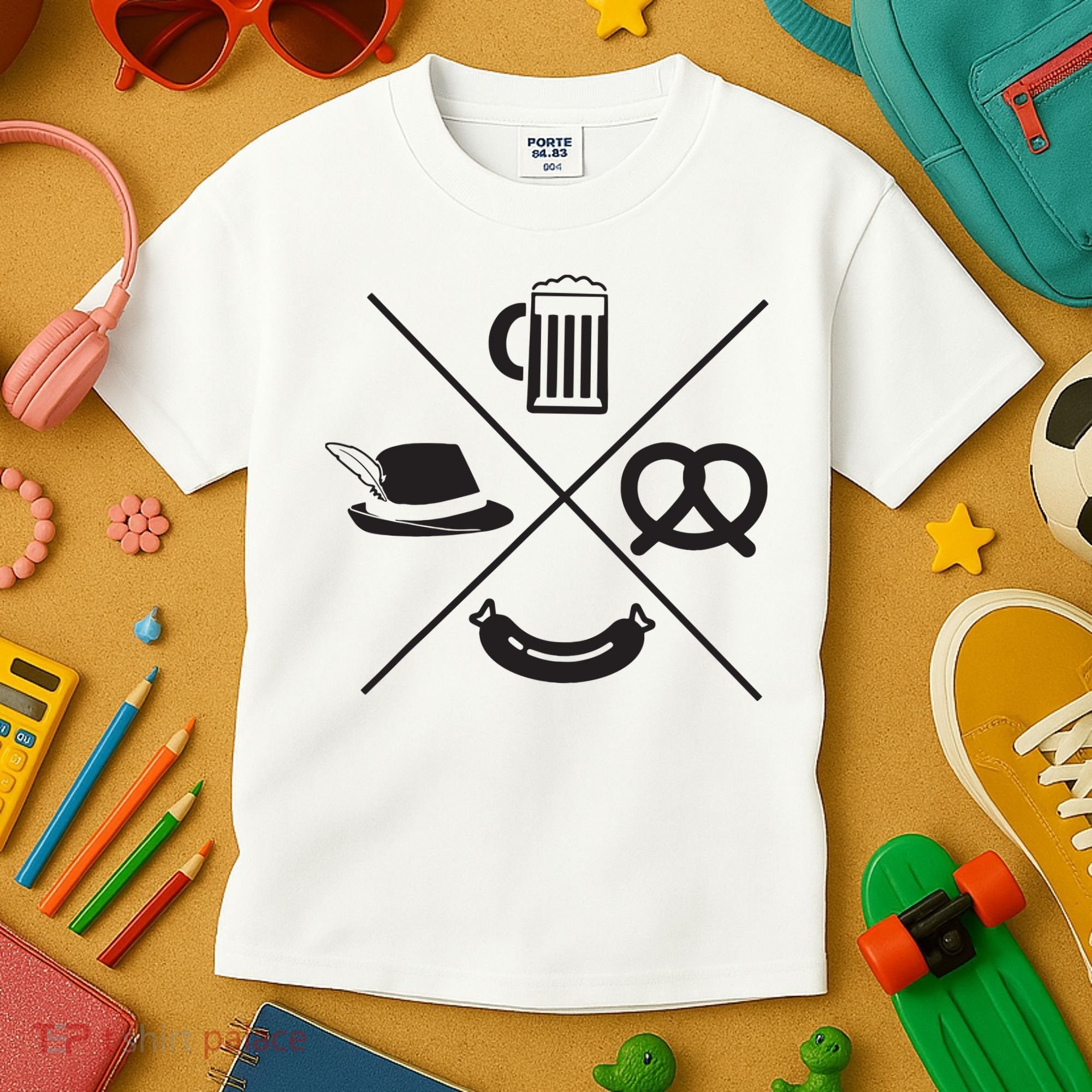 Oktoberfest Beer Wurst Pretzel Funny German Souvenir Gift Kids T-Shirt