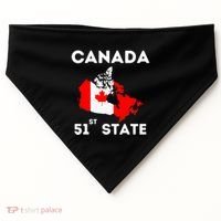 O Canada 51st State Funny Trump Canada Meme USA-Made Doggie Bandana thumb 0