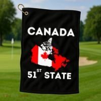 O Canada 51st State Funny Trump Canada Meme Golf Towel thumb 1