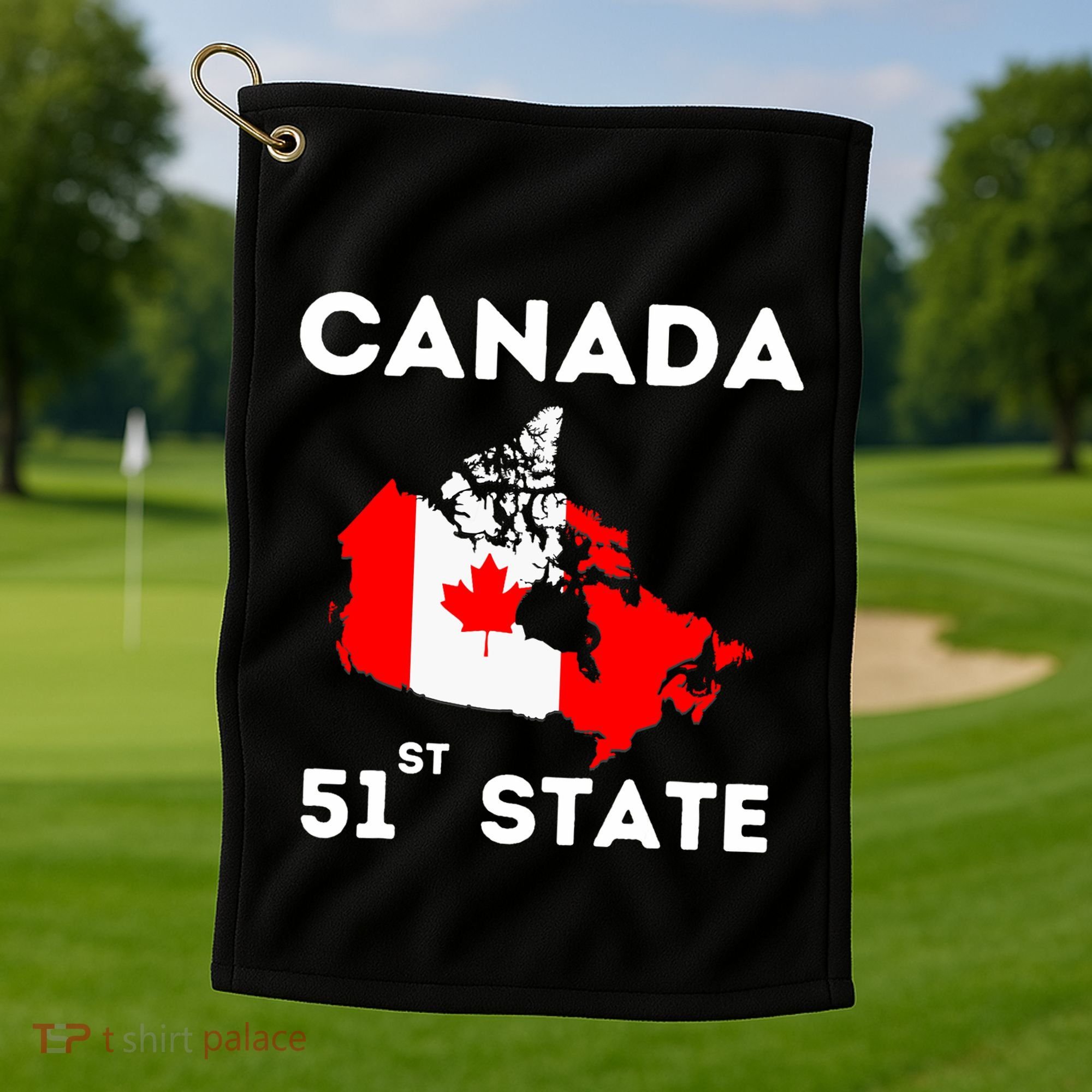 O Canada 51st State Funny Trump Canada Meme Golf Towel