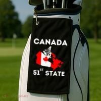 O Canada 51st State Funny Trump Canada Meme Golf Towel thumb 2