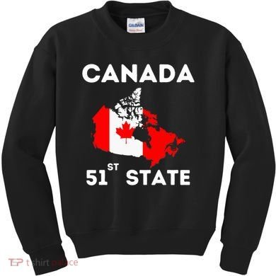 O Canada 51st State Funny Trump Canada Meme Kids Sweatshirt