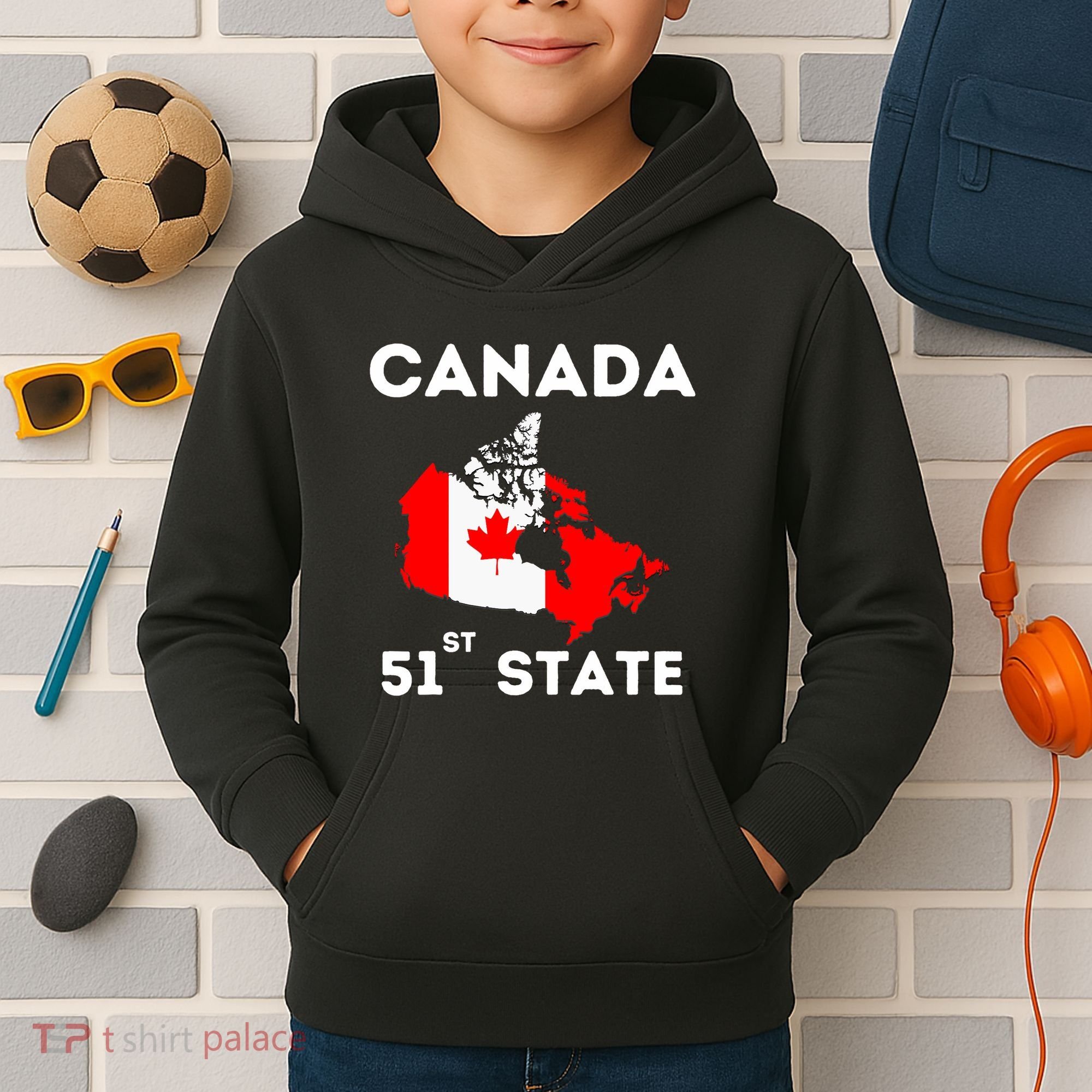 O Canada 51st State Funny Trump Canada Meme Kids Hoodie