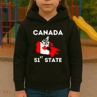 O Canada 51st State Funny Trump Canada Meme Kids Hoodie thumb 3