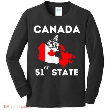 O Canada 51st State Funny Trump Canada Meme Kids Long Sleeve Shirt