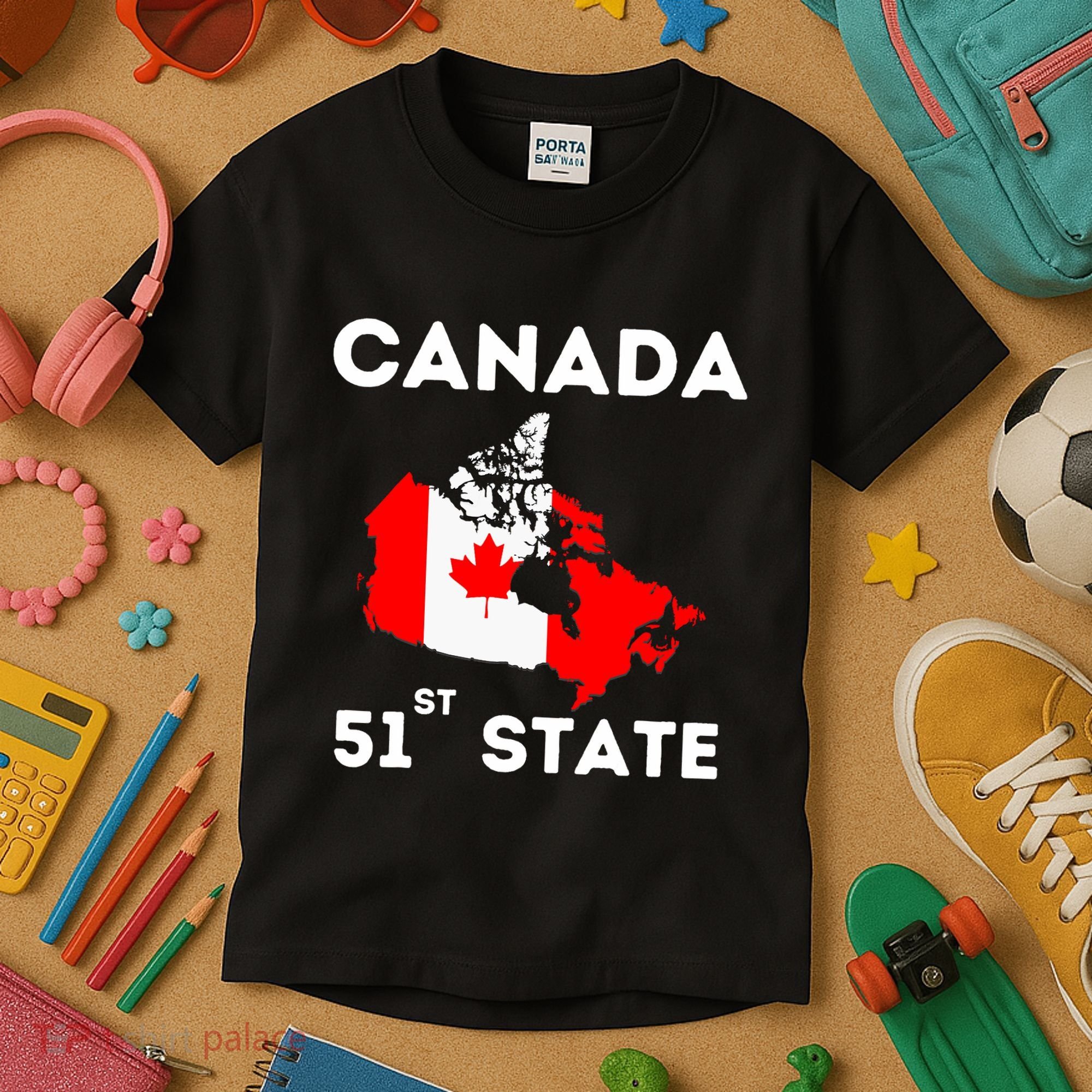 O Canada 51st State Funny Trump Canada Meme Kids T-Shirt