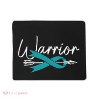 Ovarian Cancer Awareness Month Woman Teal Ribbon Warrior Mousepad thumb 0
