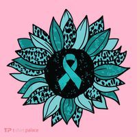 Ovarian Cancer Awareness Sunflower Teal Ribbon Leopard Coaster thumb 2