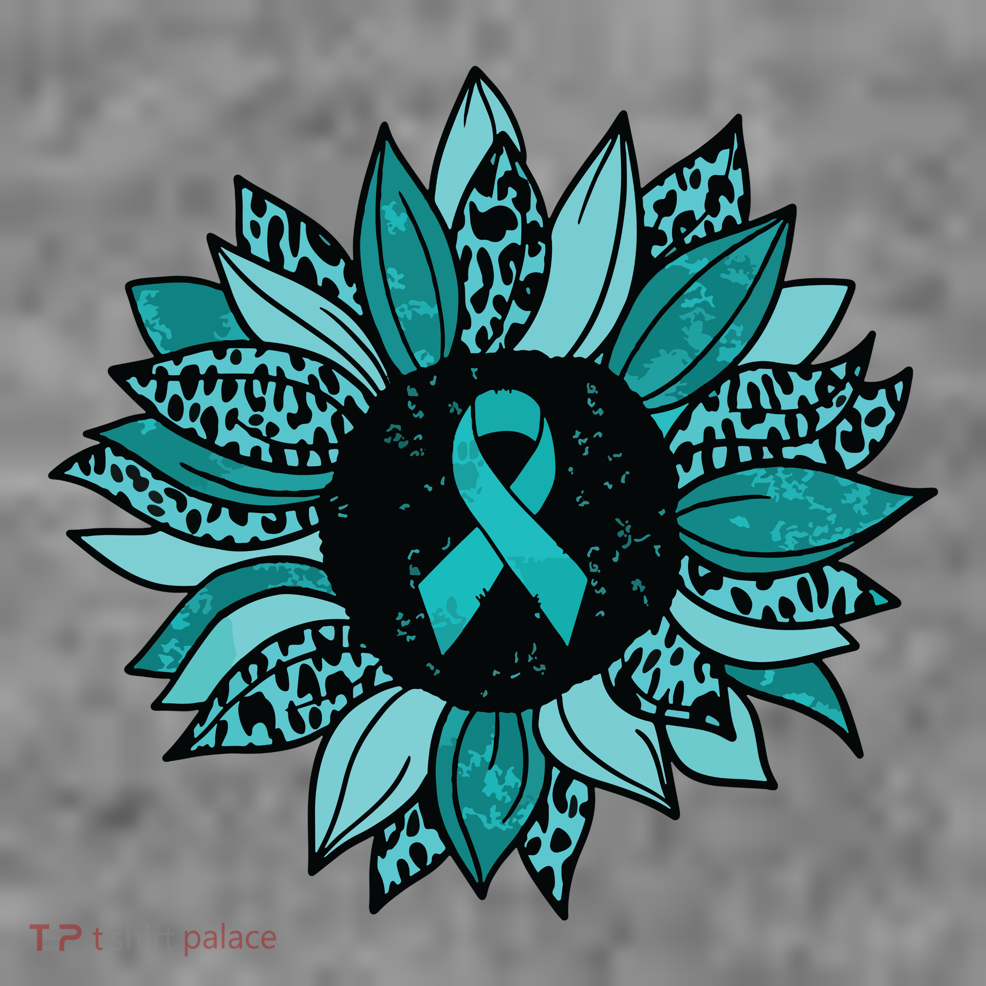 Ovarian Cancer Awareness Sunflower Teal Ribbon Leopard Toddler Hoodie