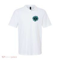 Ovarian Cancer Awareness Sunflower Teal Ribbon Leopard Polo thumb 0