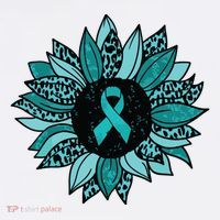 Ovarian Cancer Awareness Sunflower Teal Ribbon Leopard Women's Hoodie thumb 2
