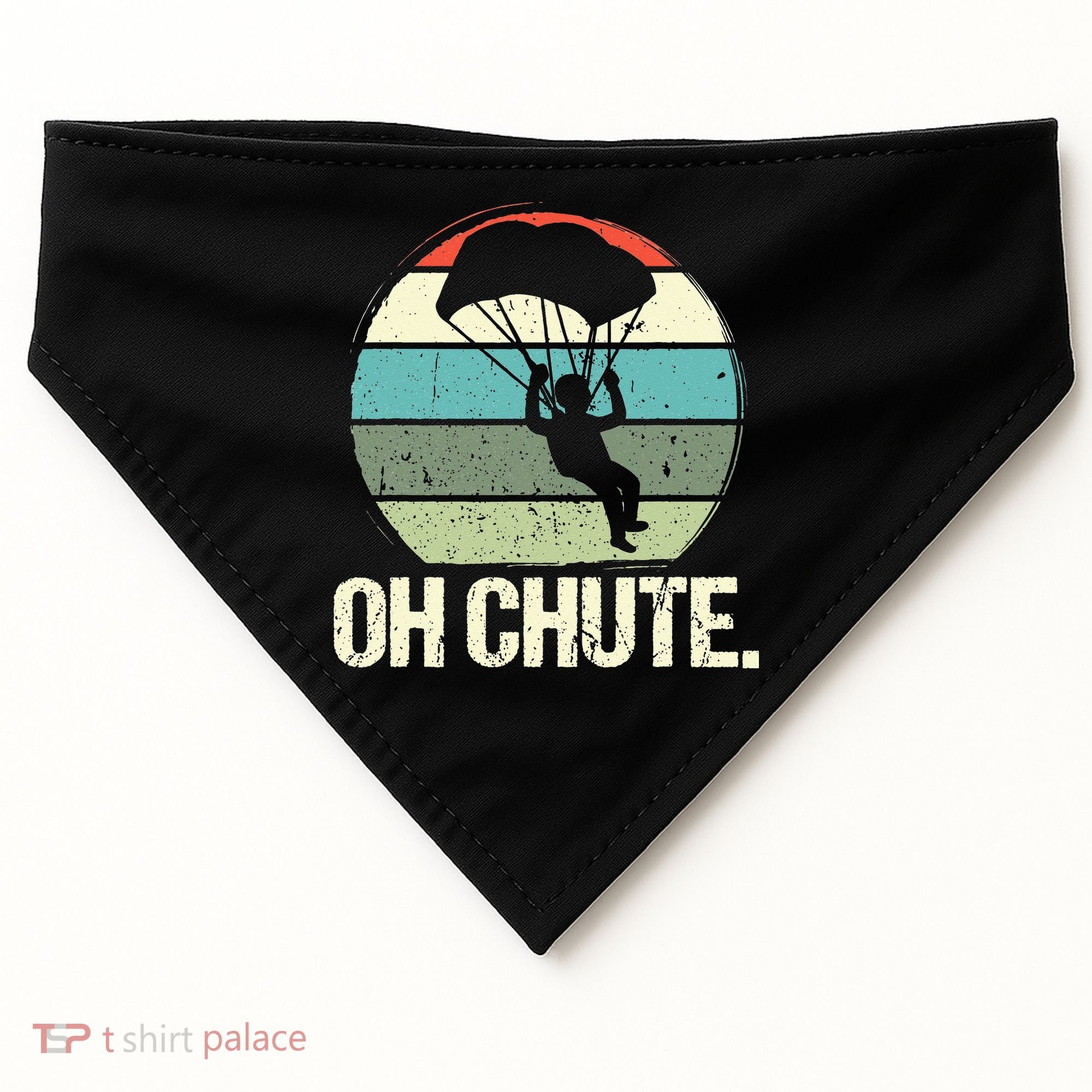 Oh Chute as a Funny Skydiving USA-Made Doggie Bandana