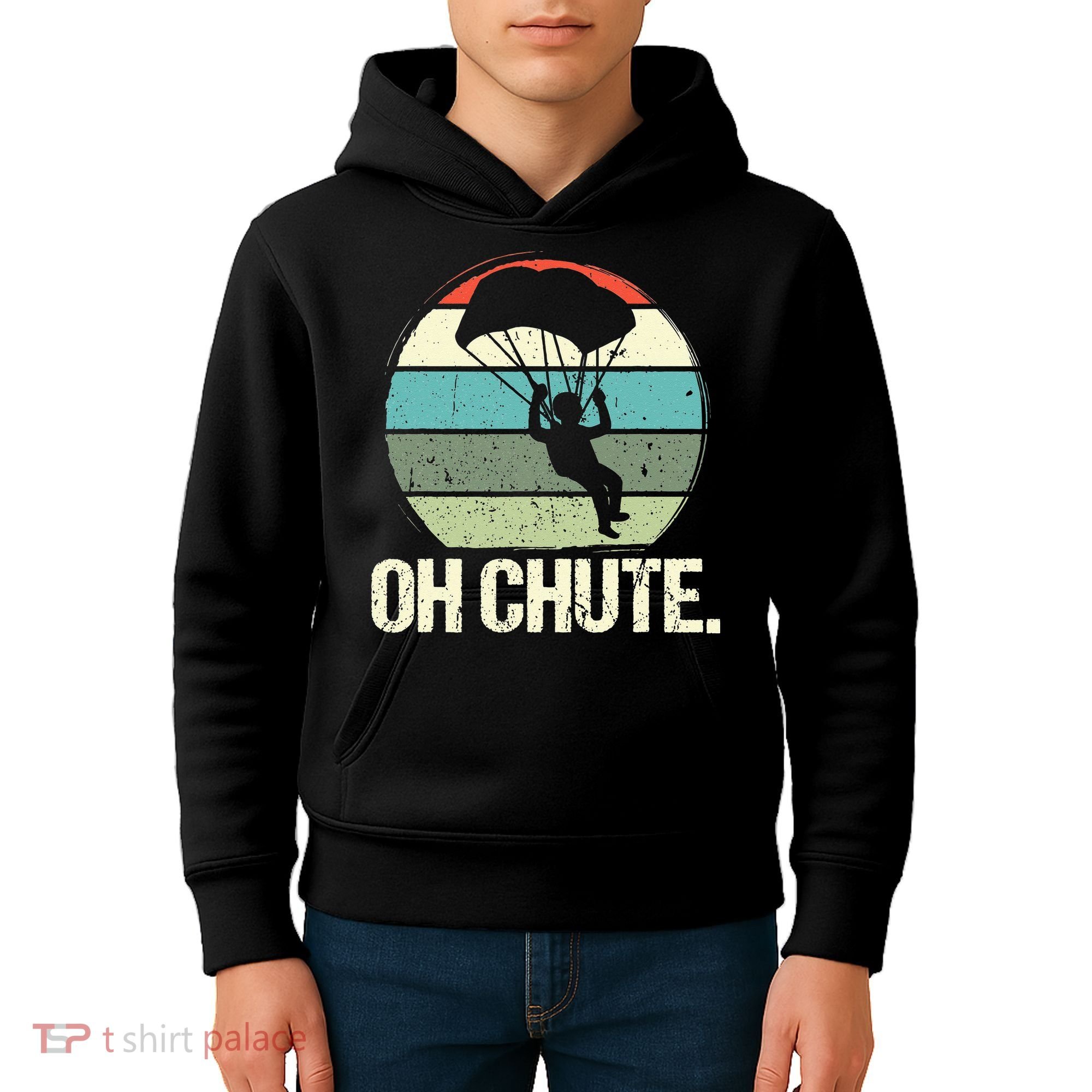 Oh Chute as a Funny Skydiving Kids Hoodie