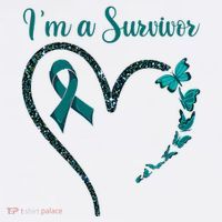 Ovarian Cancer Awareness  I’M A Survivor Teal Ribbon Hoodie thumb 2