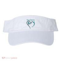 Ovarian Cancer Awareness  I’M A Survivor Teal Ribbon Visor thumb 0