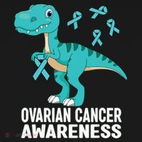 Ovarian Cancer Awareness Teal Ribbon Dinosaur Women Women's Hoodie thumb 2