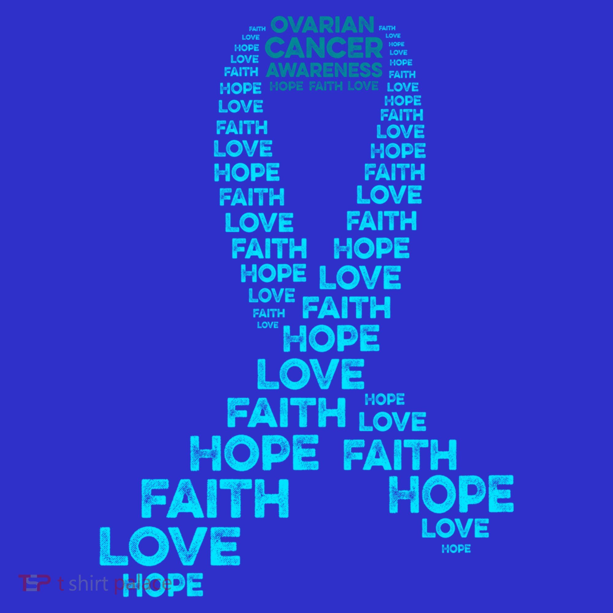 Ovarian Cancer Awareness Hope Faith Love Teal Ribbon Warrior Funny Gift Women's Tank Top