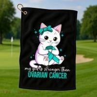 Ovarian Cancer Awareness Gift Golf Towel thumb 1
