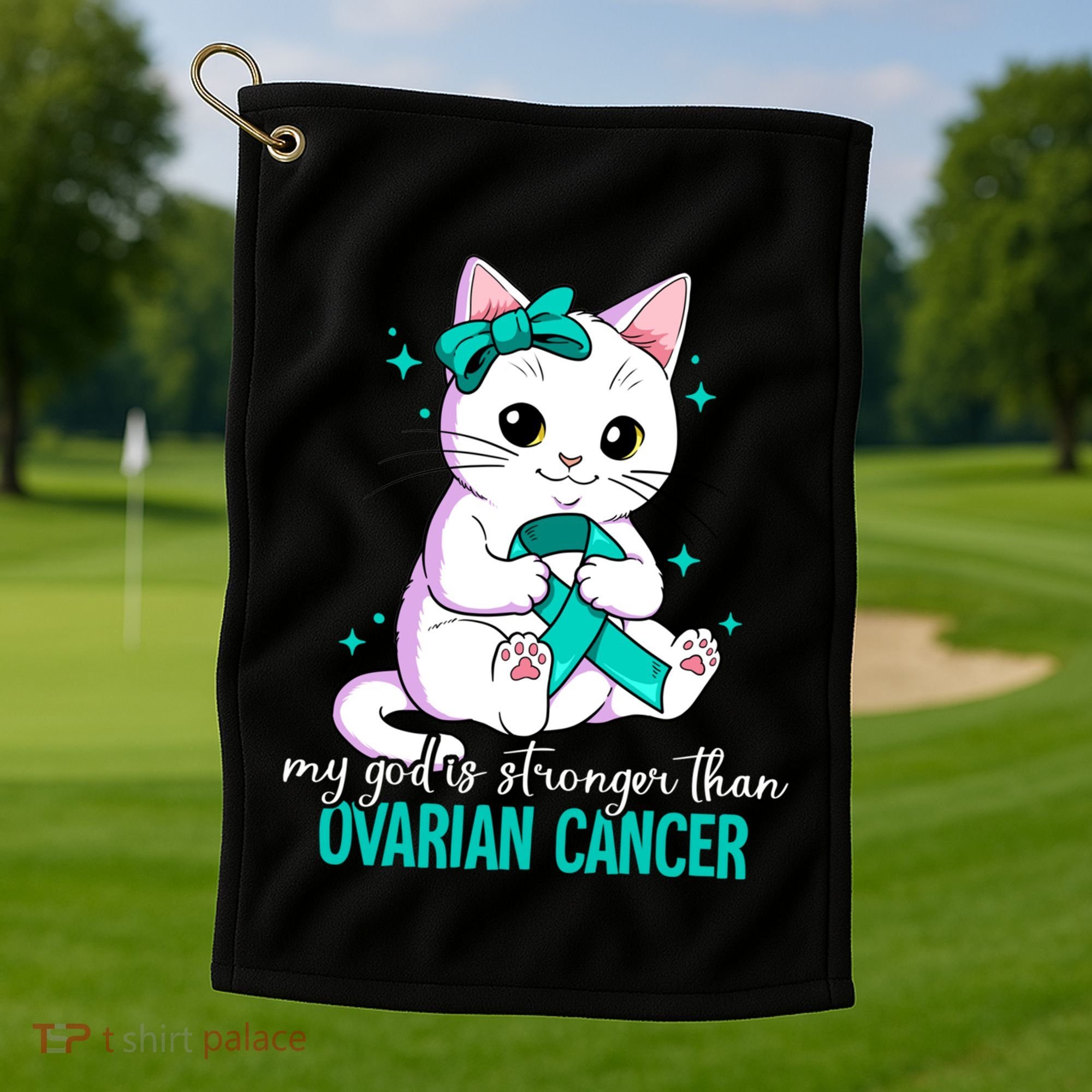 Ovarian Cancer Awareness Gift Golf Towel