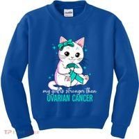 Ovarian Cancer Awareness Gift Kids Sweatshirt thumb 0