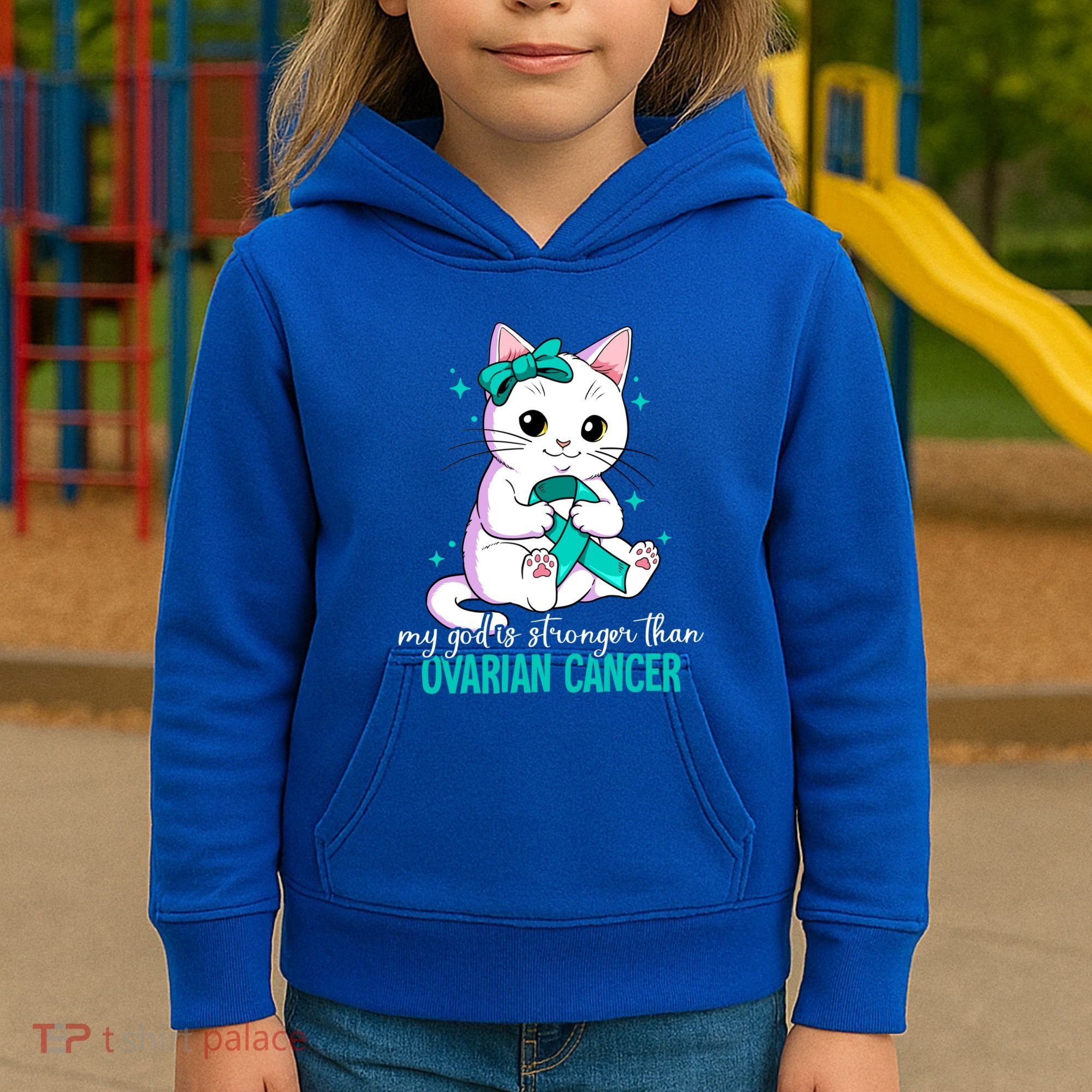 Ovarian Cancer Awareness Gift Kids Hoodie
