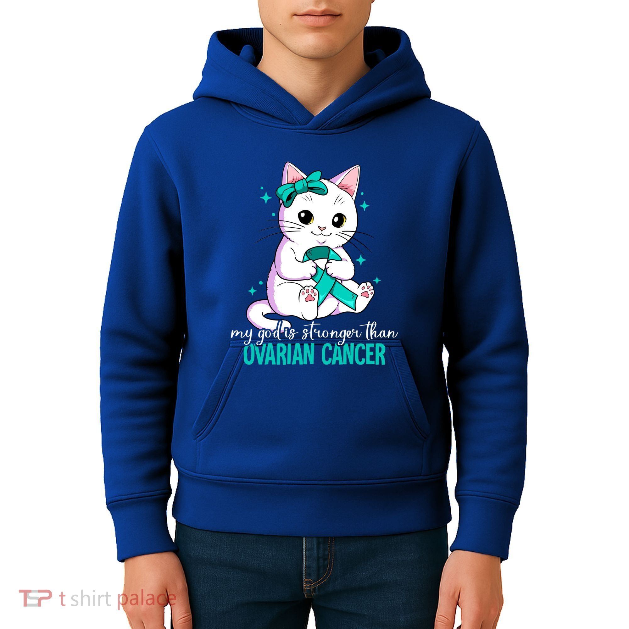 Ovarian Cancer Awareness Gift Kids Hoodie