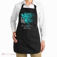 Ovarian Cancer Awareness Teal Butterflies Apron thumb 2