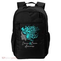Ovarian Cancer Awareness Teal Butterflies Backpack thumb 0