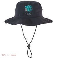Ovarian Cancer Awareness Teal Butterflies Bucket Hat thumb 0