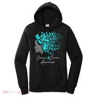 Ovarian Cancer Awareness Teal Butterflies Women's Hoodie thumb 0